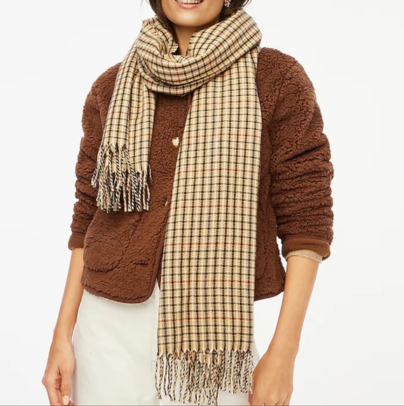 J. Crew Accessories - J.Crew plaid scarf, brown